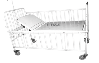 JV1504 pediatric Bed semifowler with wheels